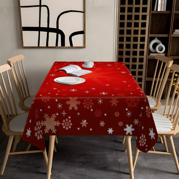 table de Noel nappe rouge éclatante