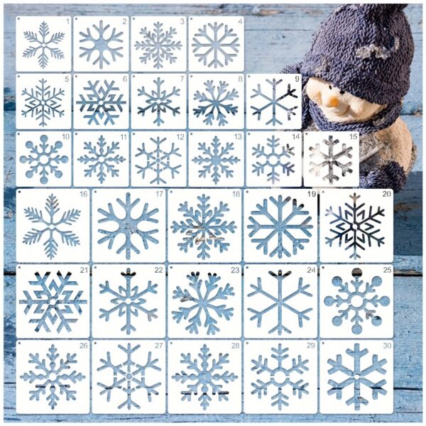 pochoir Noël flocons de neige