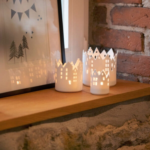 photophore en porcelaine City Light noellumineux