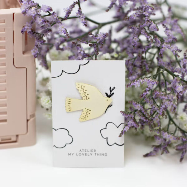 pin's colombe dorée noellumineux