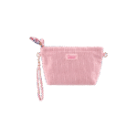 pochette velours côtelé rose