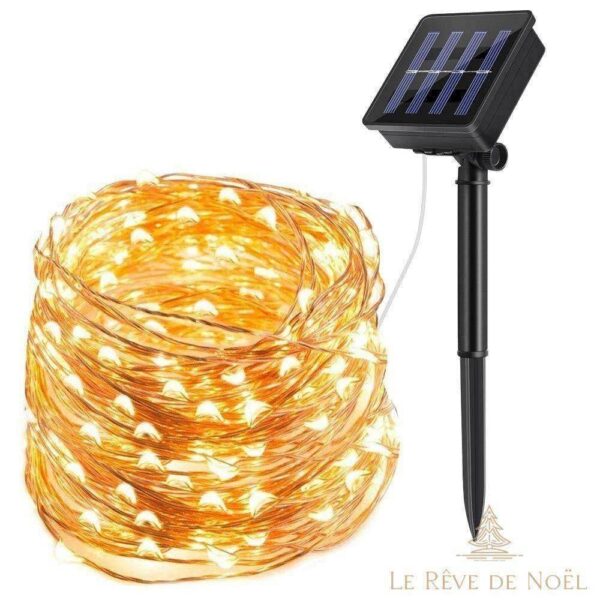 guirlande solaire lumineuse blanc chaud