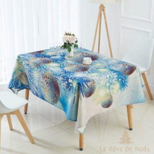 nappe de table de Noël bleue