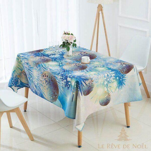 nappe de table de Noël bleue
