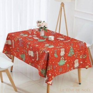 nappe de Noël rouge élégante