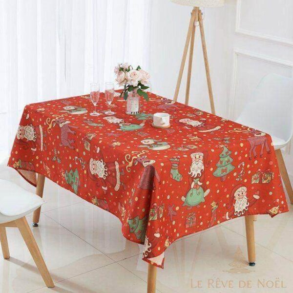 nappe de Noël rouge élégante