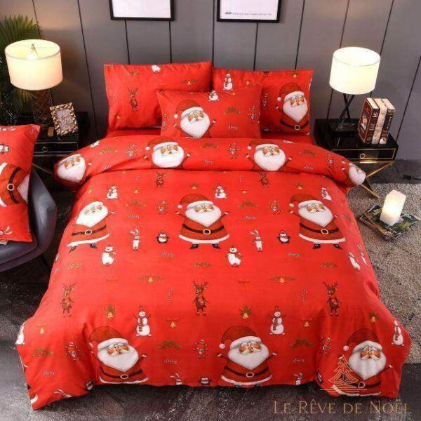 housse de couette noellumineux rouge