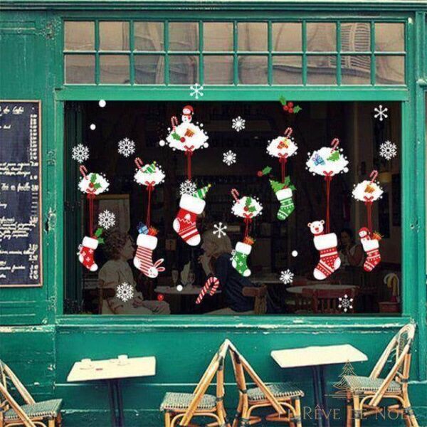 stickers décoratifs vitrines de Noël