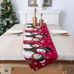 Chemin de table Noël bonhommes de neige