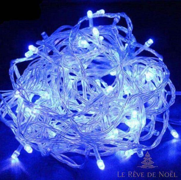 guirlande lumineuse bleue en décoration