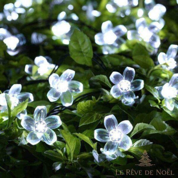 guirlande lumineuses fleurs blanches