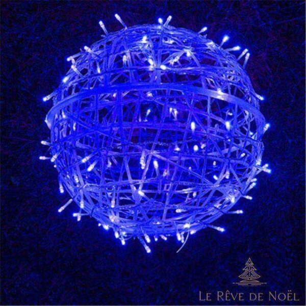 boule extérieure lumineuse bleu