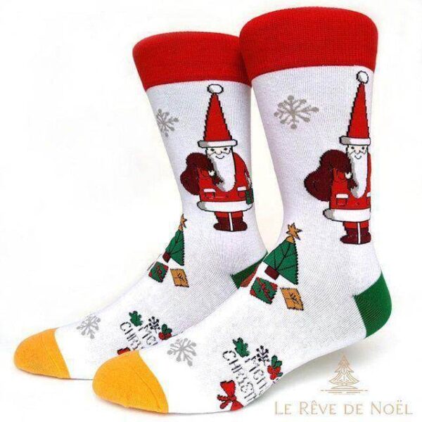 chaussettes de Noël blanche élégantes