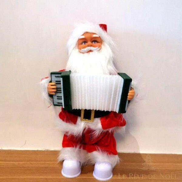 Automate de Noël Père Noël musical accordéon