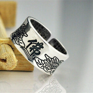 bague Sutra du Lotus en argent