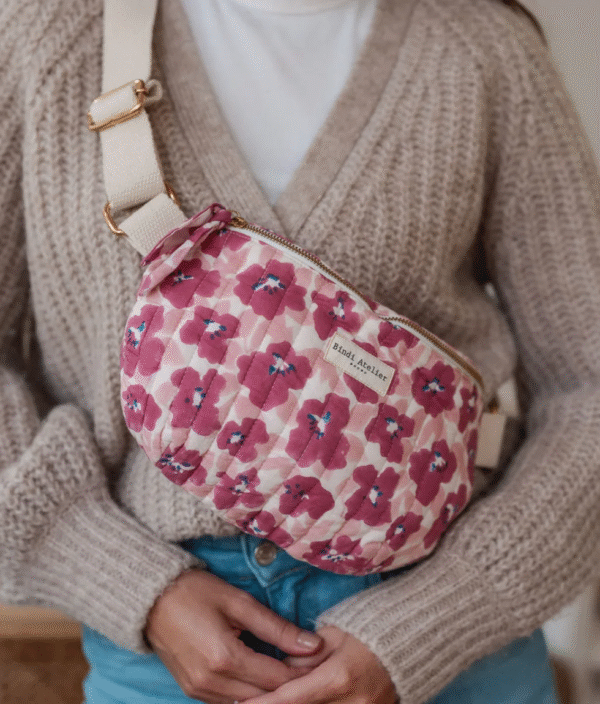 sac banane posy dahlia en coton
