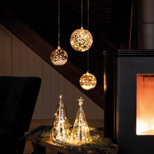 sapins de Noël lumineux LED en verre