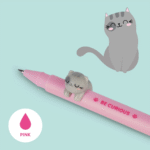 stylo chat rose encre gel