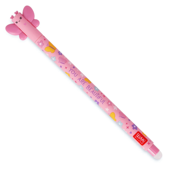 stylo rose papillon effaçable