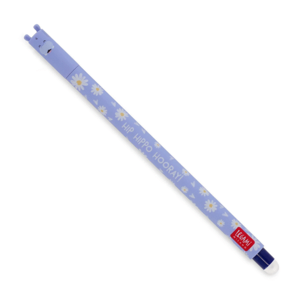 stylo encre effaçable bleu hippopotame noellumineux