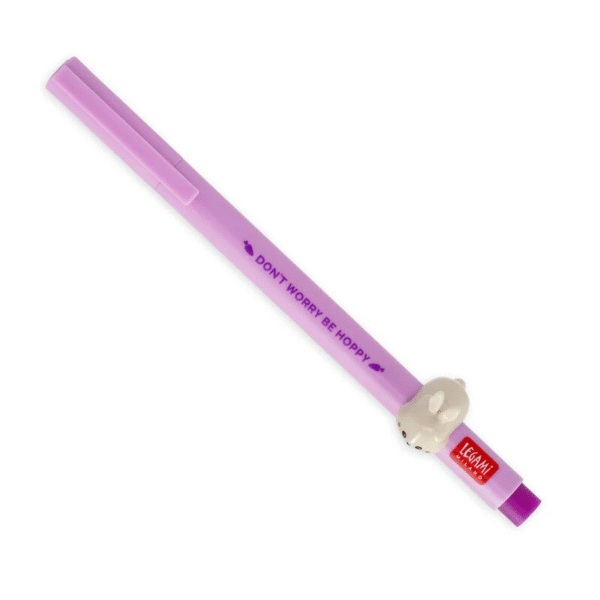 stylo encre gel violet lapin decoratif
