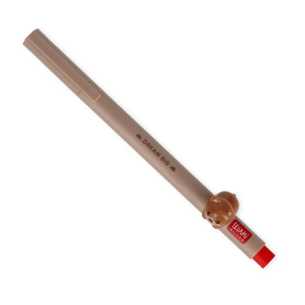 stylo encre gel rouge ours