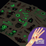 tatouages phosphorescents Halloween noellumineux