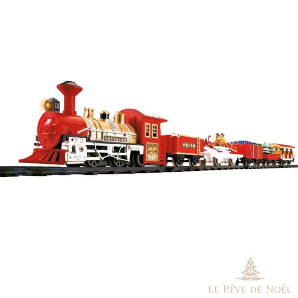 Train rouge de Noël électrique lumineux