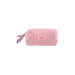 trousse maquillage velours côtelé rose