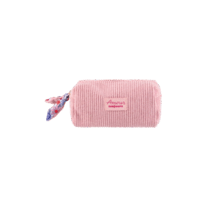 trousse maquillage velours côtelé rose