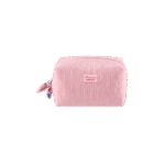 Trousse de Toilette Velours Côtelé Rose