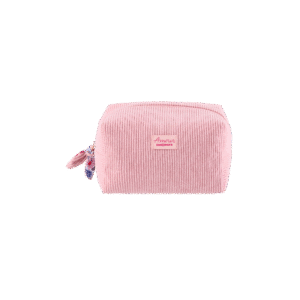 Trousse de Toilette Velours Côtelé Rose