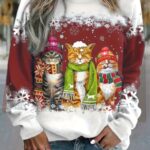 Pull festif avec chats