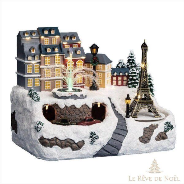 village de Noël lumineux Paris Tour Eiffel