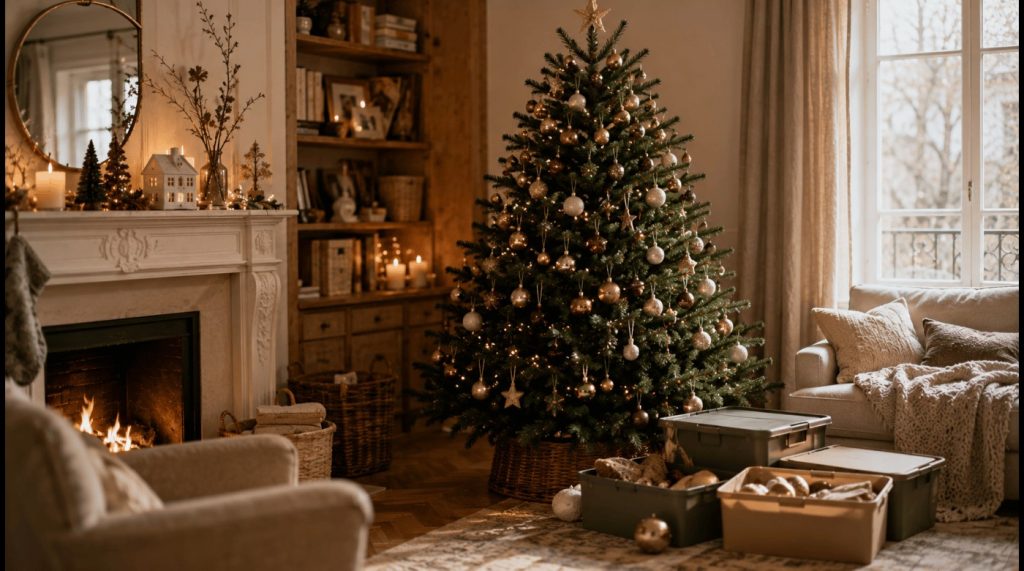 Sapin de Noël conservé jusqu’à l’Épiphanie avant son rangement