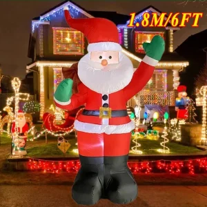1PC Backpack Santa Claus Christmas Decoration Inflatable Toys 1.8M Inflatable Model Holiday Gift Indoor Outdoor Decor
