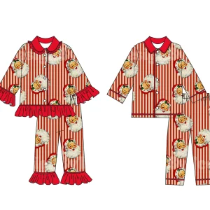 Christmas Family Matching Pajamas Long Sleeve Kids & Adult Pyjamas Set Comfortable Sleepwear New Outfit for Holiday